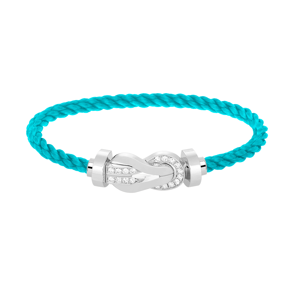 [⭐JeweliWhal]CHANCE LARGE 8 FIGURE BUCKLE HALF DIAMOND BRACELET SILVER