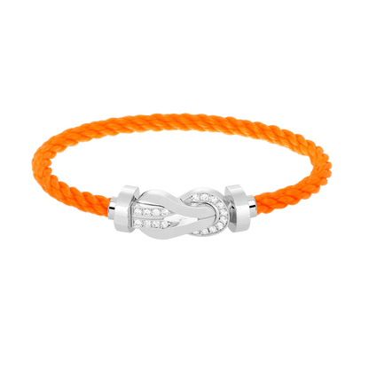 [⭐JeweliWhal]CHANCE LARGE 8 FIGURE BUCKLE HALF DIAMOND BRACELET SILVER