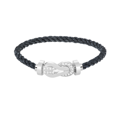 [⭐JeweliWhal]CHANCE LARGE 8 FIGURE BUCKLE HALF DIAMOND BRACELET SILVER