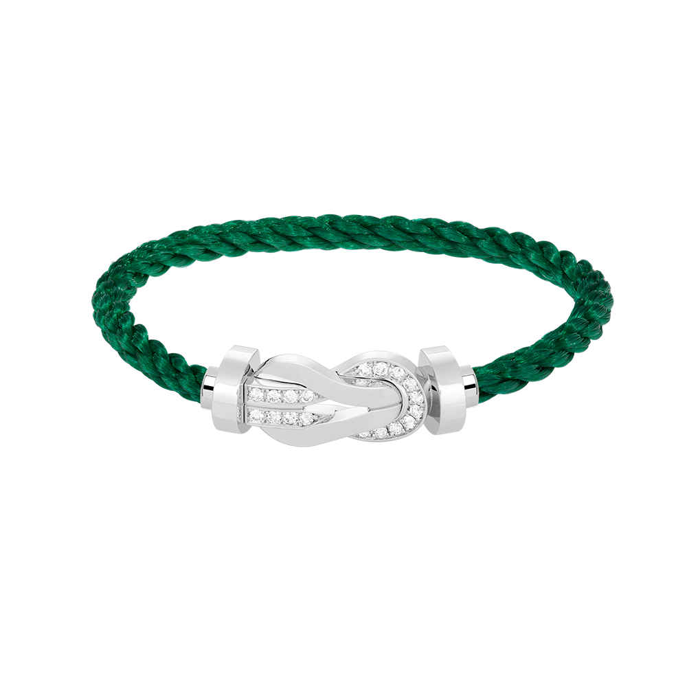 [⭐JeweliWhal]CHANCE LARGE 8 FIGURE BUCKLE HALF DIAMOND BRACELET SILVER