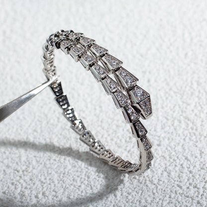 [⭐JeweliWhal]SERPENTI BRACELET 6MM SILVER DIAMOND