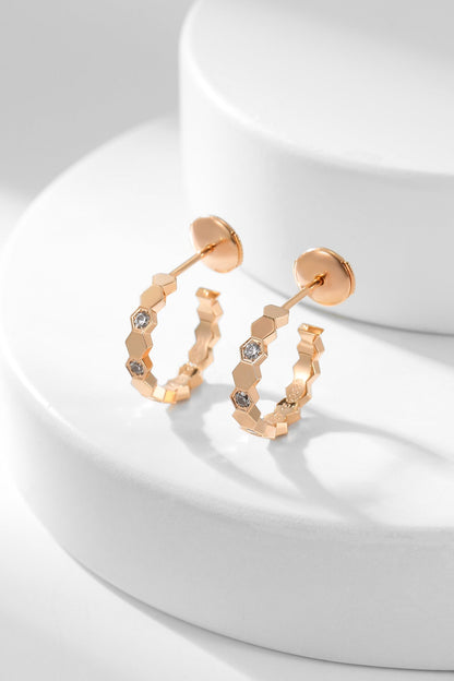 [⭐JeweliWhal]BEE LOVE DIAMOND HOOP EARRINGS
