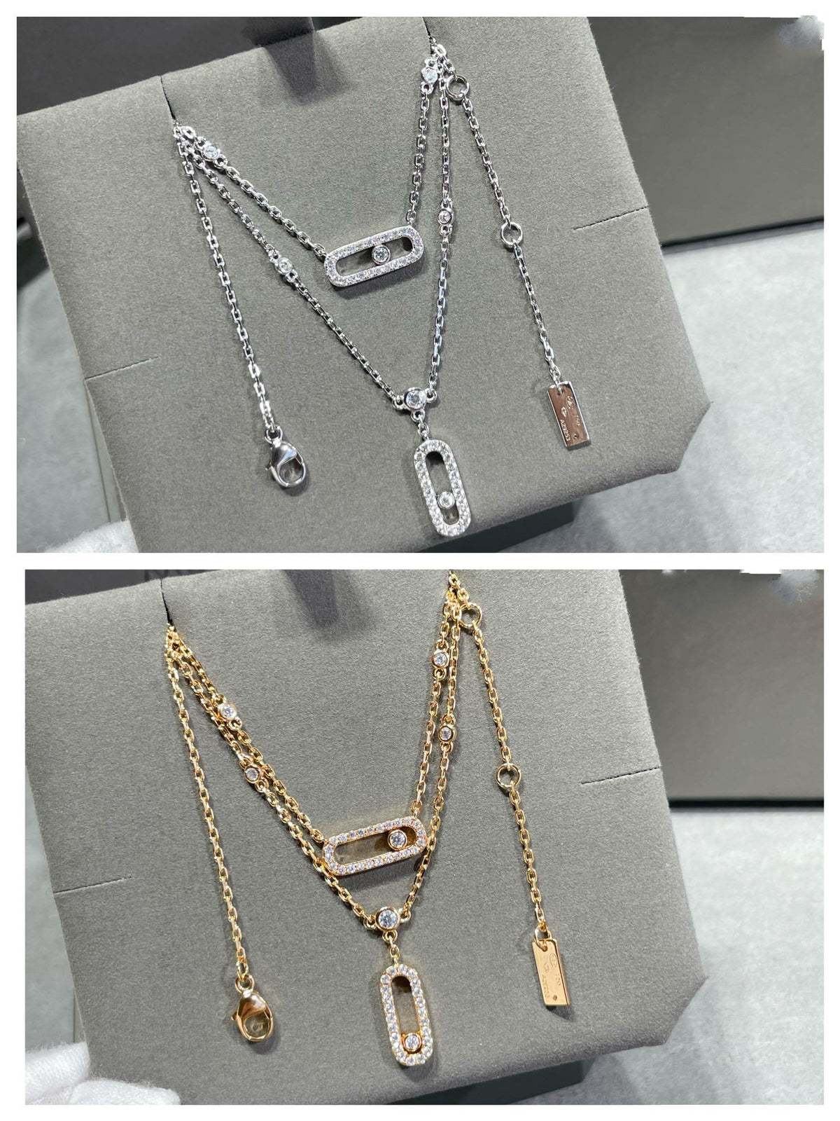 [⭐JeweliWhal]MOVE 2 ROW DIAMOND NECKLACE
