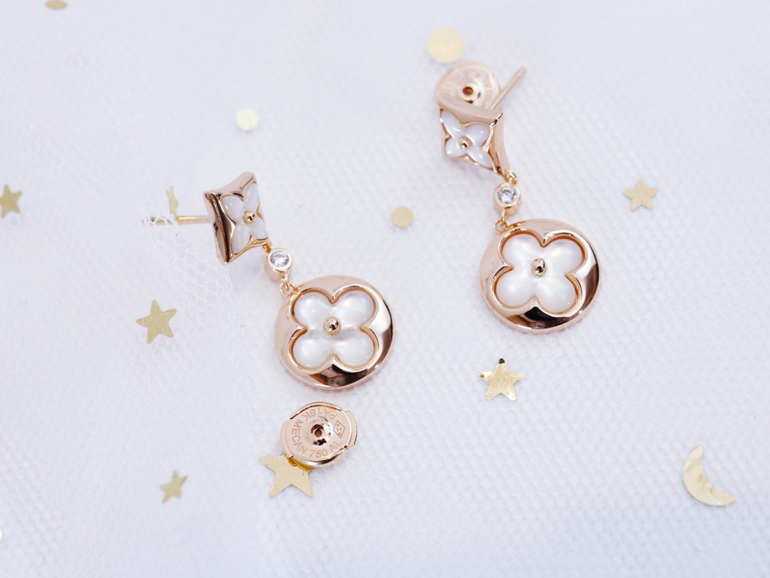 [⭐JeweliWhal]STAR AND SUN PINK GOLD MOP DROP EARRINGS