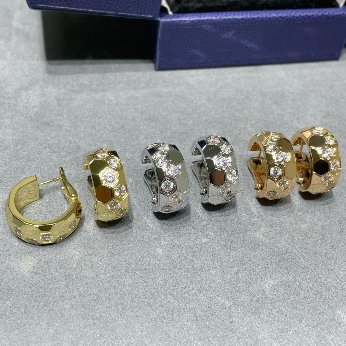 [⭐JeweliWhal]BEE LOVE DIAMOND HOOP EARRINGS