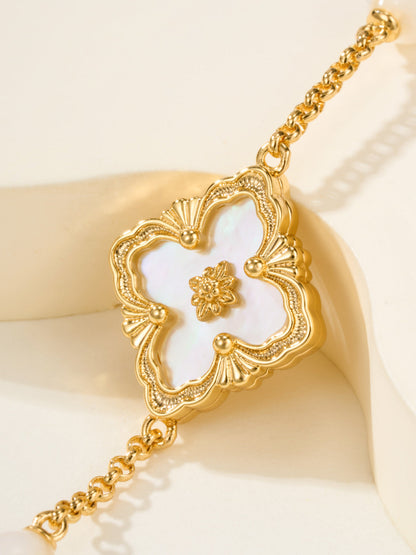 [⭐JeweliWhal]B.C.L ENAMELED Three-Flower Bracelet（Trumpet)