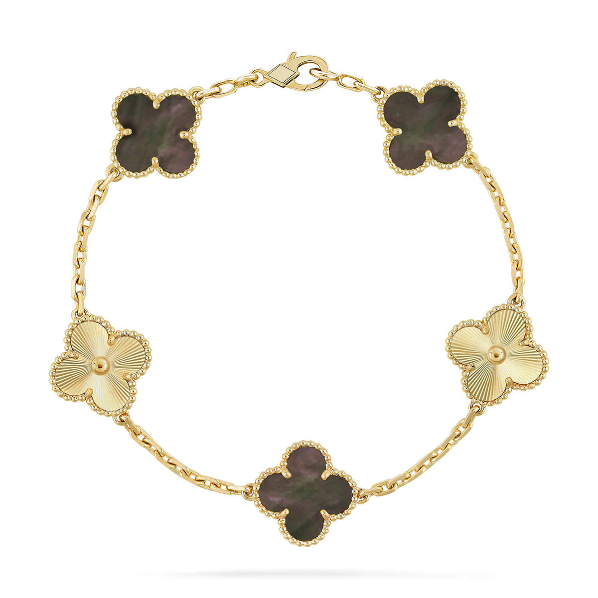 [⭐JeweliWhal] CLOVER 5 MOTIF GRAY MOP BRACELET COLLECTION