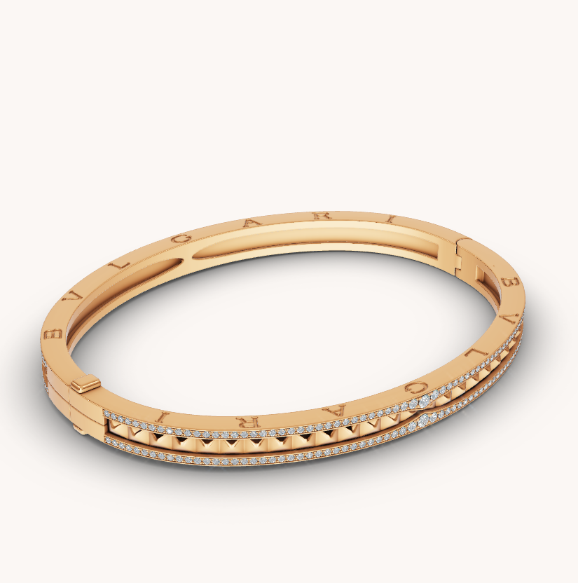 [⭐JeweliWhal]ZERO 1 SPIRAL AND PAVED DIAMOND GOLD BRACELET