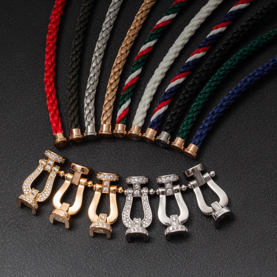 [⭐JeweliWhal]FORCE LARGE HORSESHOE FULL DIAMOND BRACELET ROSE GOLD