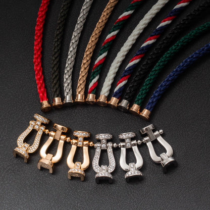 [⭐JeweliWhal]FORCE LARGE HORSESHOE FULL DIAMOND BRACELET ROSE GOLD