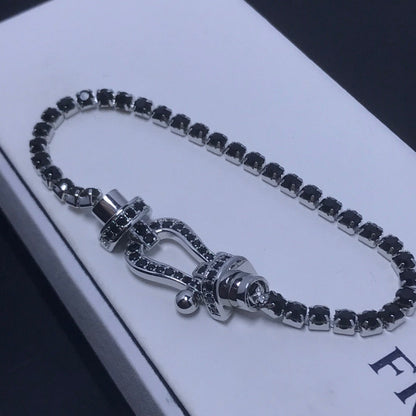[⭐JeweliWhal]FORCE  LARGE HORSESHOE FULL DIAMOND TENNIS BRACELET