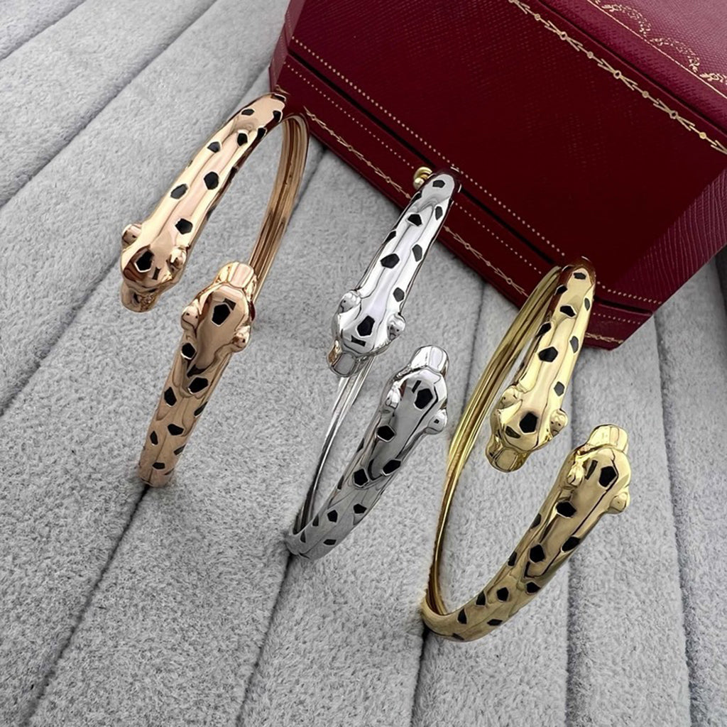 [⭐JeweliWhal]PANTHERE DOUBLE HEADED OPEN BRACELET