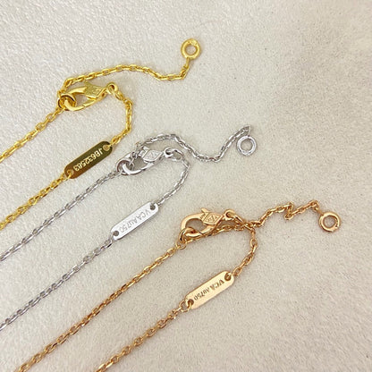 [⭐JeweliWhal]NEW 15MM PURPLE SAND-GOLD FOUR-LEAF CLOVER NECKLACE