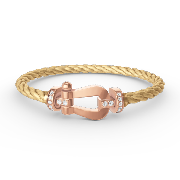 [⭐JeweliWhal]FORCE LARGE HORSESHOE HALF DIAMOND BRACELET ROSE GOLD