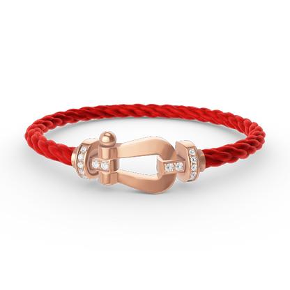 [⭐JeweliWhal]FORCE LARGE HORSESHOE HALF DIAMOND BRACELET ROSE GOLD