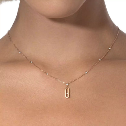 [⭐JeweliWhal] Move Uno Gold Diamond Long Necklace