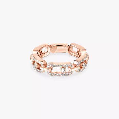 [⭐JeweliWhal]Move Link Pave_-Set Diamond Ring in Gold