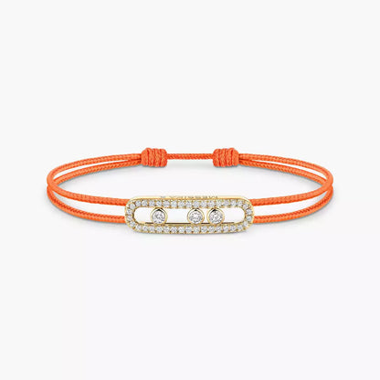 [⭐JeweliWhal]Messika Care(s) pink cord pavé bracelet