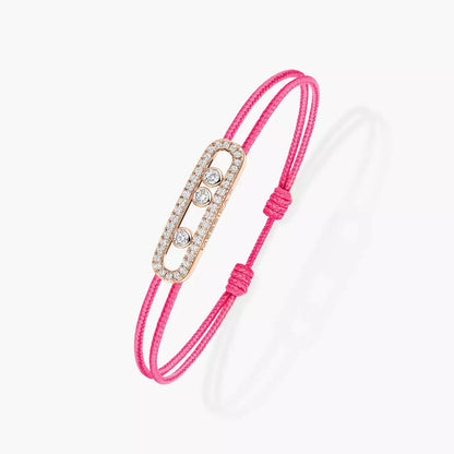 [⭐JeweliWhal]Messika Care(s) pink cord pavé bracelet