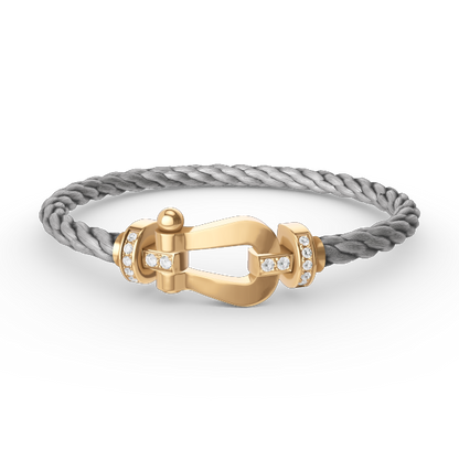 [⭐JeweliWhal]FORCE LARGE HORSESHOE HALF DIAMOND BRACELET GOLD