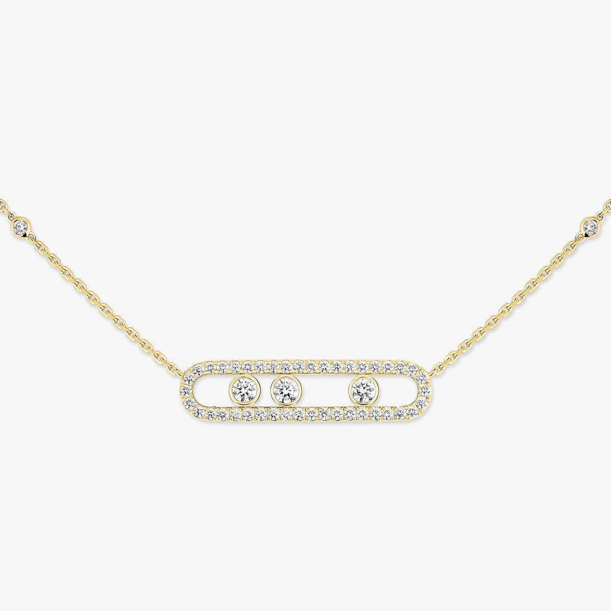 [⭐JeweliWhal] Move Pave_ Rose Gold Diamond Necklace