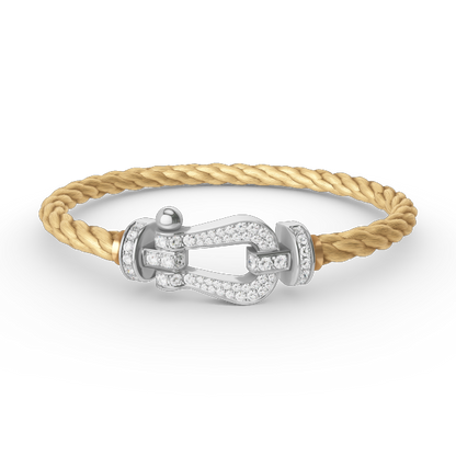 [⭐JeweliWhal]FORCE LARGE HORSESHOE FULL DIAMOND BRACELET SILVER