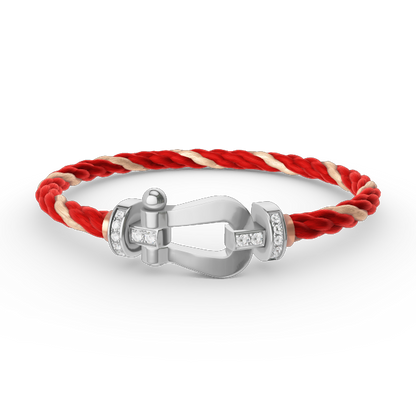 [⭐JeweliWhal]FORCE LARGE HORSESHOE HALF DIAMOND BRACELET SILVER